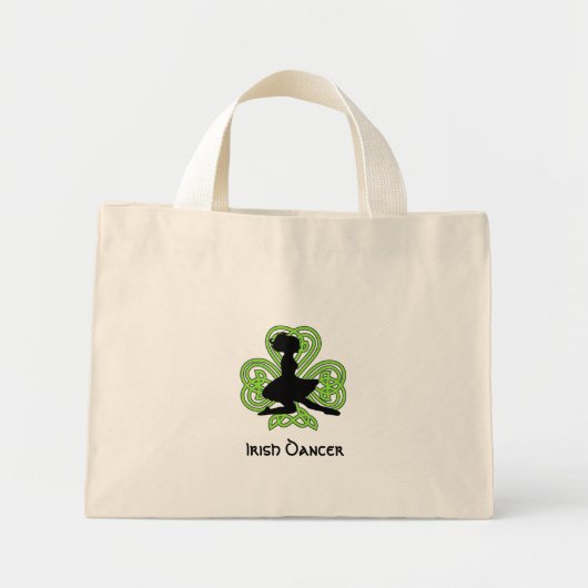 Mini Tote Bag Shamrock celte de la danseuse irlandaise (Devant)