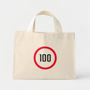 Mini Tote Bag Signal rouge de la limite de vitesse maximale de 1