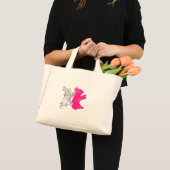 Mini Tote Bag Silhouette main Rabbit rose (Devant (produit))