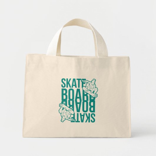Mini Tote Bag skateboard  (Devant)