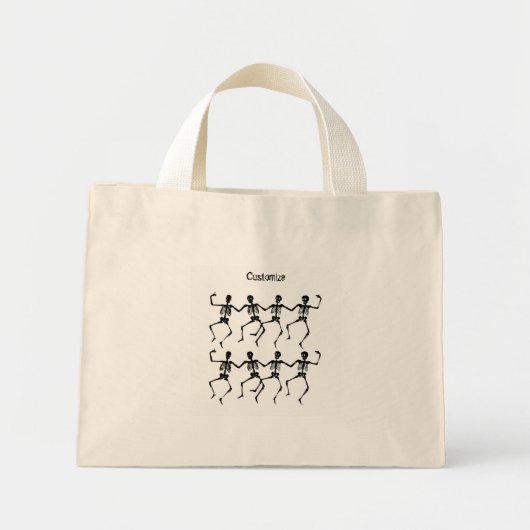 Mini Tote Bag Skeletons dansants Halloween Thunder_Cove (Devant)