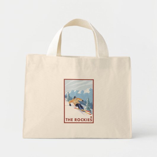 Mini Tote Bag Ski De Neige - Les Rocheuses (Devant)