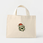 Mini Tote Bag Soccer Ball Christmas Lights Santa Hat Funny (Devant)