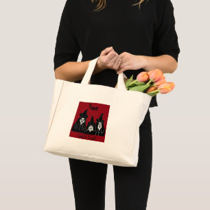 Mini Tote Bag sorcières noires amusantes, tour d'effroi éffray