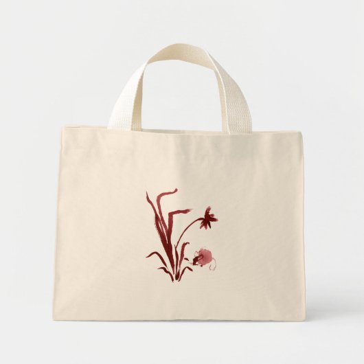 Mini Tote Bag Souris sous l'herbe (Devant)