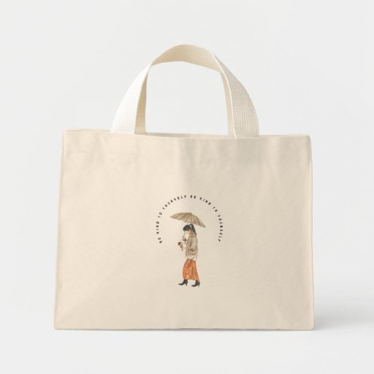 Mini Tote Bag Soyez gentil avec vous (Devant)