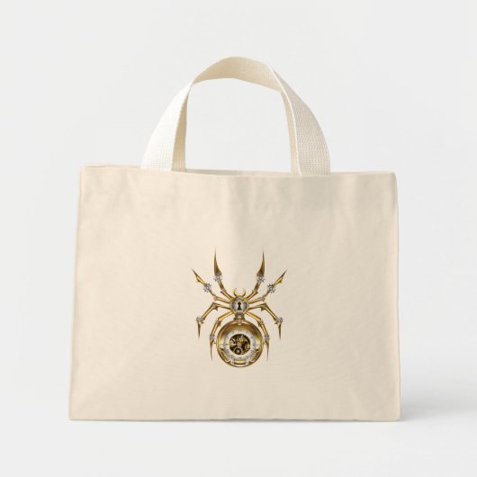 Mini Tote Bag Spider Steampunk sur Arrière - plan pourpre (Devant)