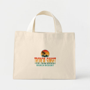 MINI TOTE BAG STATION BALNÉAIRE TROPICALE AU COUCHER DU SOLEIL É