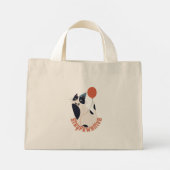 Mini Tote Bag Stay Pawsitive Tuxedo Cat Birthday Party Tiny Tote (Dos)