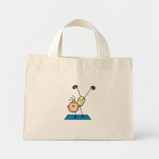 Mini Tote Bag Stick Girl Gymnast Doing Flips Bags (Devant)