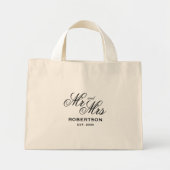 Mini Tote Bag Stylish wedding personalized Mr and Mrs (Devant)
