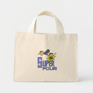 Mini Tote Bag Superhero Girl 4th Birthday Tshirts et cadeaux