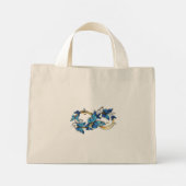 Mini Tote Bag Symbole infini de papillons Morpho bleus (Dos)