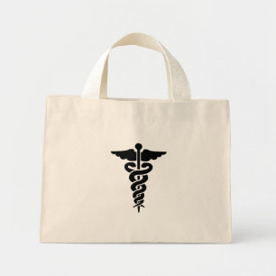 Mini Tote Bag Symbole Médicale Caduceus