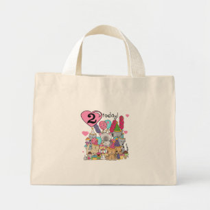 Mini Tote Bag T-shirts et cadeaux Party Kittens 2e anniversaire