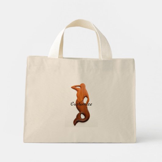 Mini Tote Bag tan lookout mermaid (Dos)