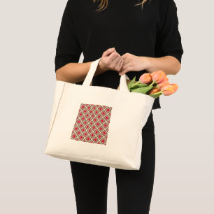 Mini Tote Bag Taupe, Taupe Légère, Diamants Ikat Rose Chaud STay