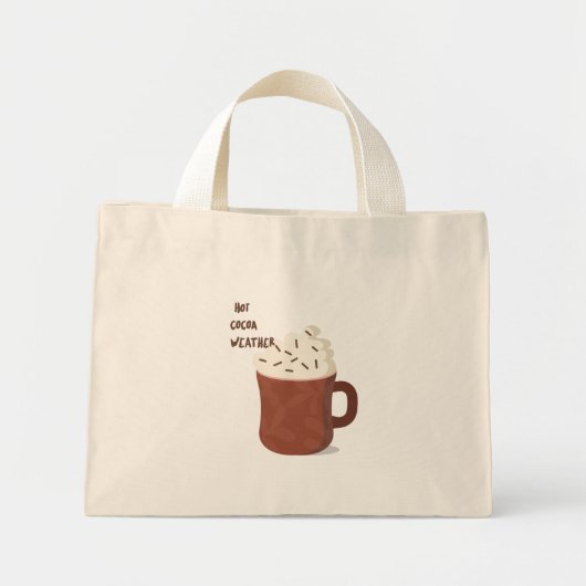 Mini Tote Bag Temps chaud du cacao (Devant)