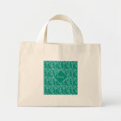 Mini Tote Bag Tennis Racket Motif Retro Green (Devant)