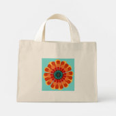 Mini Tote Bag Terracotta & Fleur Turquoise (Dos)