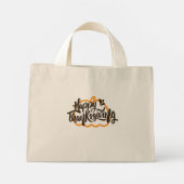 Mini Tote Bag Texte mignon sur le citrouille pour Thanksgiving (Dos)