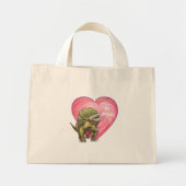 Mini Tote Bag Triceratops la Saint-Valentin (Devant)