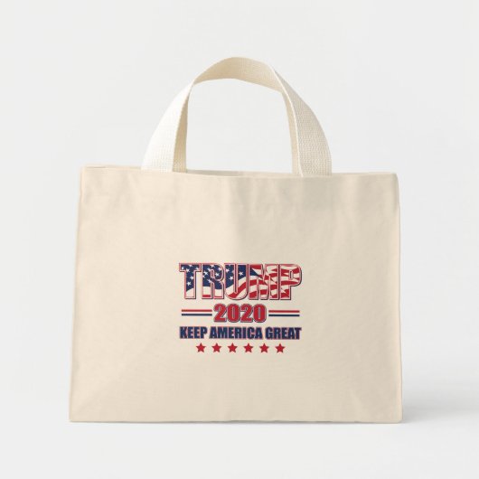 Mini Tote Bag Trump 2020 Garder l'Amérique grande (Devant)
