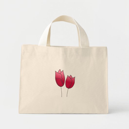 Mini Tote Bag Tulips de printemps (Devant)