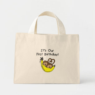 Mini Tote Bag Twin Boys 1st Birthday Monkey Tshirts et cadeaux