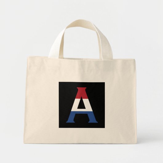 Mini Tote Bag Un monogramme superposé sur le drapeau NLD sur le (Devant)