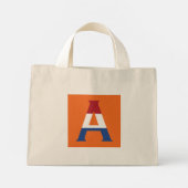 Mini Tote Bag Un monogramme superposé sur le drapeau NLD sur ou (Dos)