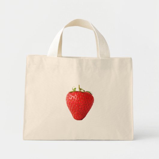Mini Tote Bag Une fraise rouge tcnm (Devant)