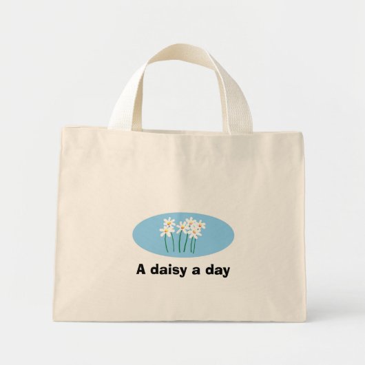 Mini Tote Bag Une marguerite par jour (Devant)