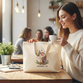 Mini Tote Bag Unicorn mignon Whimsical Girl Nom personnalisé