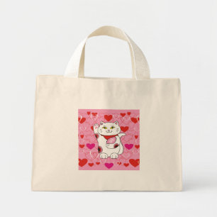 Mini Tote Bag Valentine Neko Lucky Cat