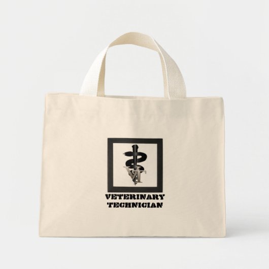 Mini Tote Bag Vet-tech Symbole, Technicien vétérinaire (Devant)