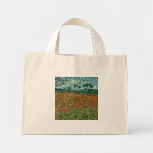 Mini Tote Bag Vincent Van Gogh Poppy Field Floral Art Vintage
