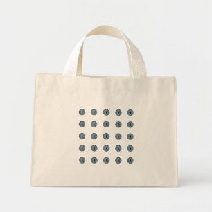 Mini Tote Bag Yeux à points bleu d'Halloween