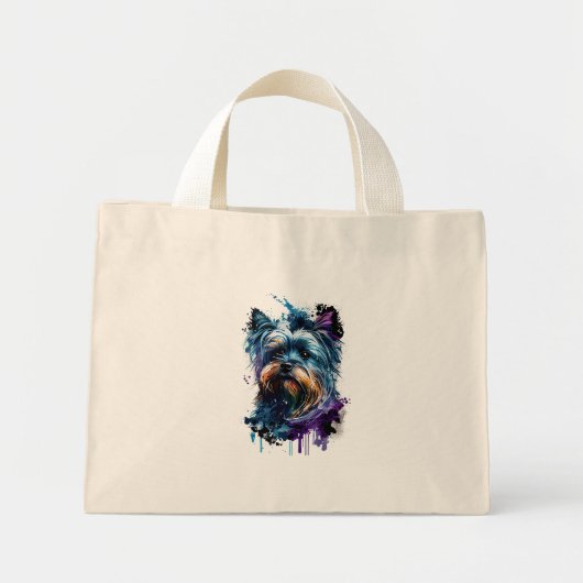 Mini Tote Bag Yorkie, mignon (Devant)