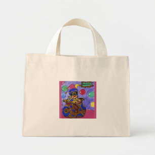 Mini Tote Bag Yorkie Poo Mardi Gras