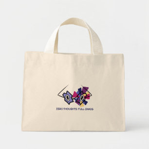 Mini Tote Bag Zéro pensées, chaos total Lunettes abstraites drôl