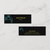 Mini Touche mince, simple Carte de visite de plomberie (Devant / Derrière)