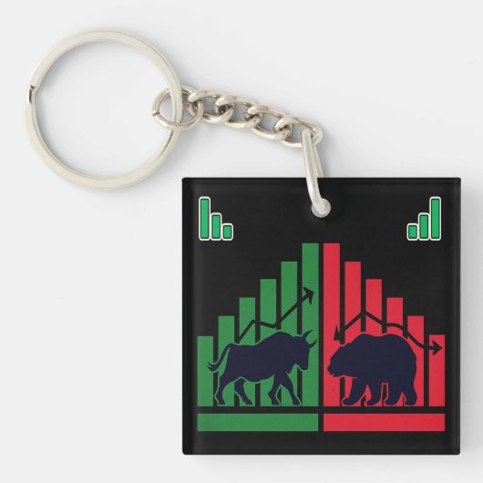 Mini Trader Sleutelhanger – Bull of Candlestick On (Voorkant)