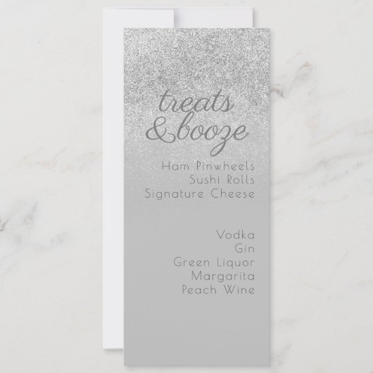 Mini-Traitements Boissons Gray Sparkles Menu (Devant)