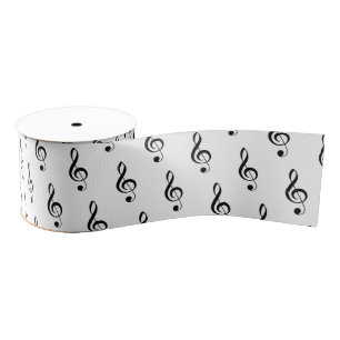 Mini Treble Clef Musical 3" Satin Ribbon Grosgrain Lint