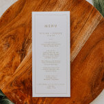 Mini-Typographie d'or Menu Mariage Dîner<br><div class="desc">Cette carte de menu minimaliste de typographie or mariage est parfaite pour un mariage simple. Le design romantique moderne présente une typographie classique d'or et de blanc. Personnalisable dans n'importe quelle couleur. Gardez le design simple et élégant, en l'état, ou personnalisez-le en ajoutant vos propres graphiques et artwork. Ce menu...</div>