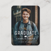 Mini Typographie Noire Invitation de diplôme de ph (Devant)