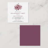 MINI | Uitnodiging Paarse Florals Engagement Party (Voorkant / Achterkant)