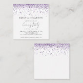 MINI | Uitnodiging Paarse Glitter Wedding Evening  (Voorkant / Achterkant)