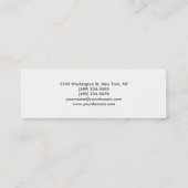 Mini Unique blanc mince Carte de visite moderne maigre (Dos)